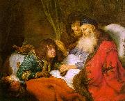 FLINCK, Govert Teunisz. Isaac Blessing Jacob dfg oil painting artist